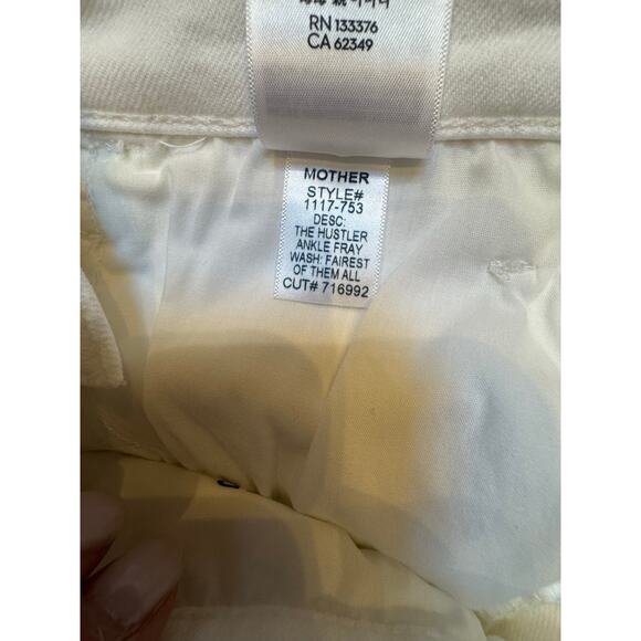MOTHER The Hustler Ankle Fray in Fairest Of Them All white size 30 (New) - Picture 11 of 11